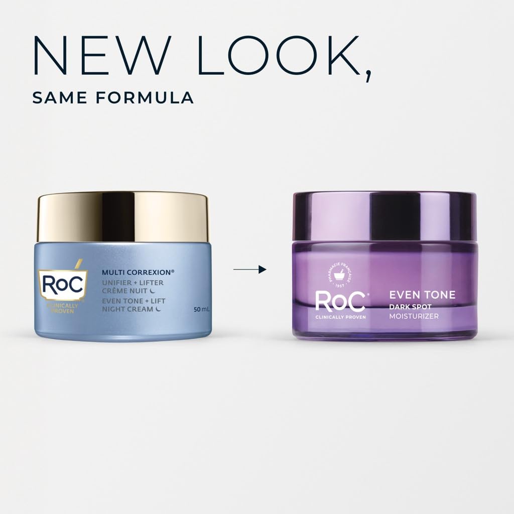 RoC night cream pump-cap packaging ready for an effortless evening routine.