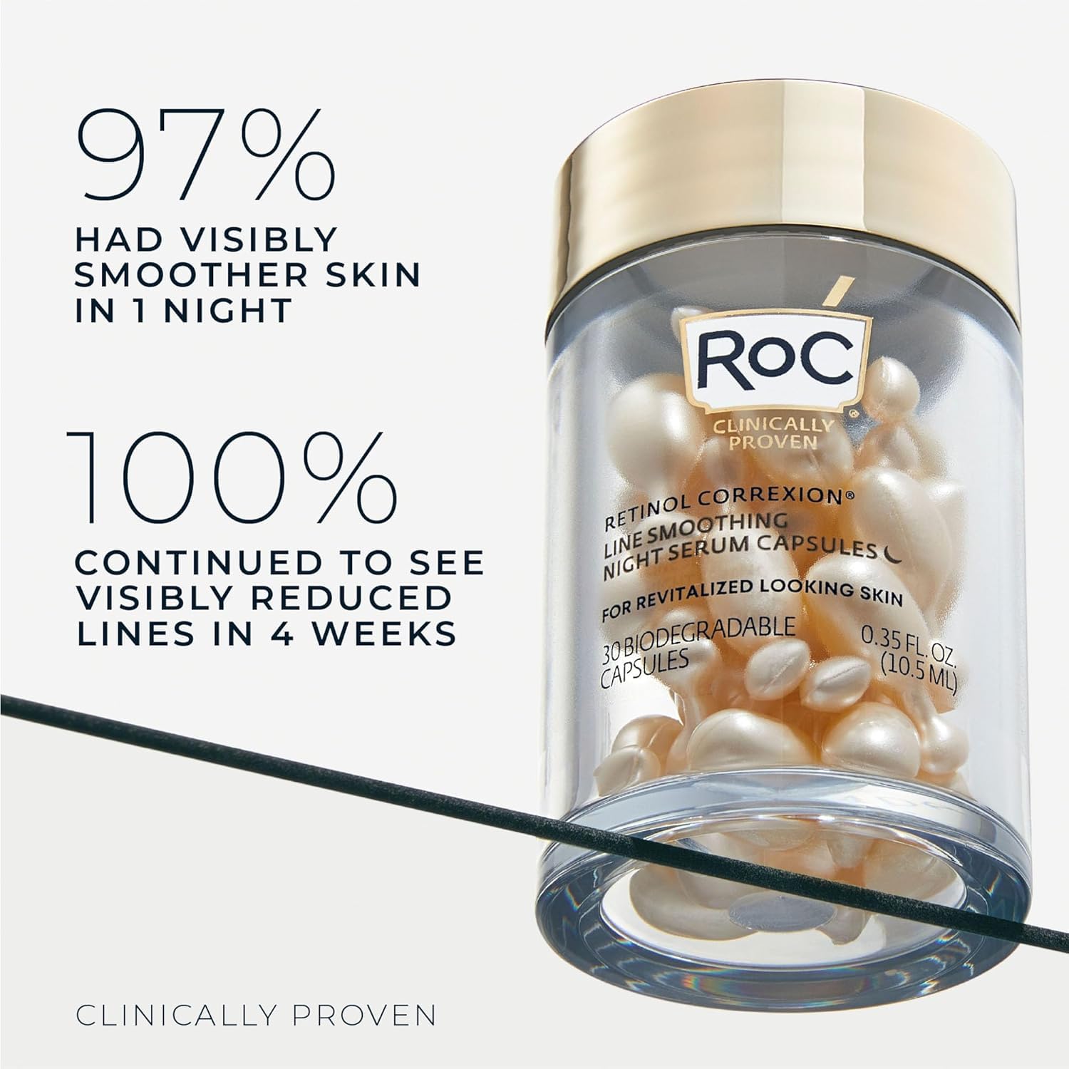 RoC night serum capsule twist open for mess-free nightly use