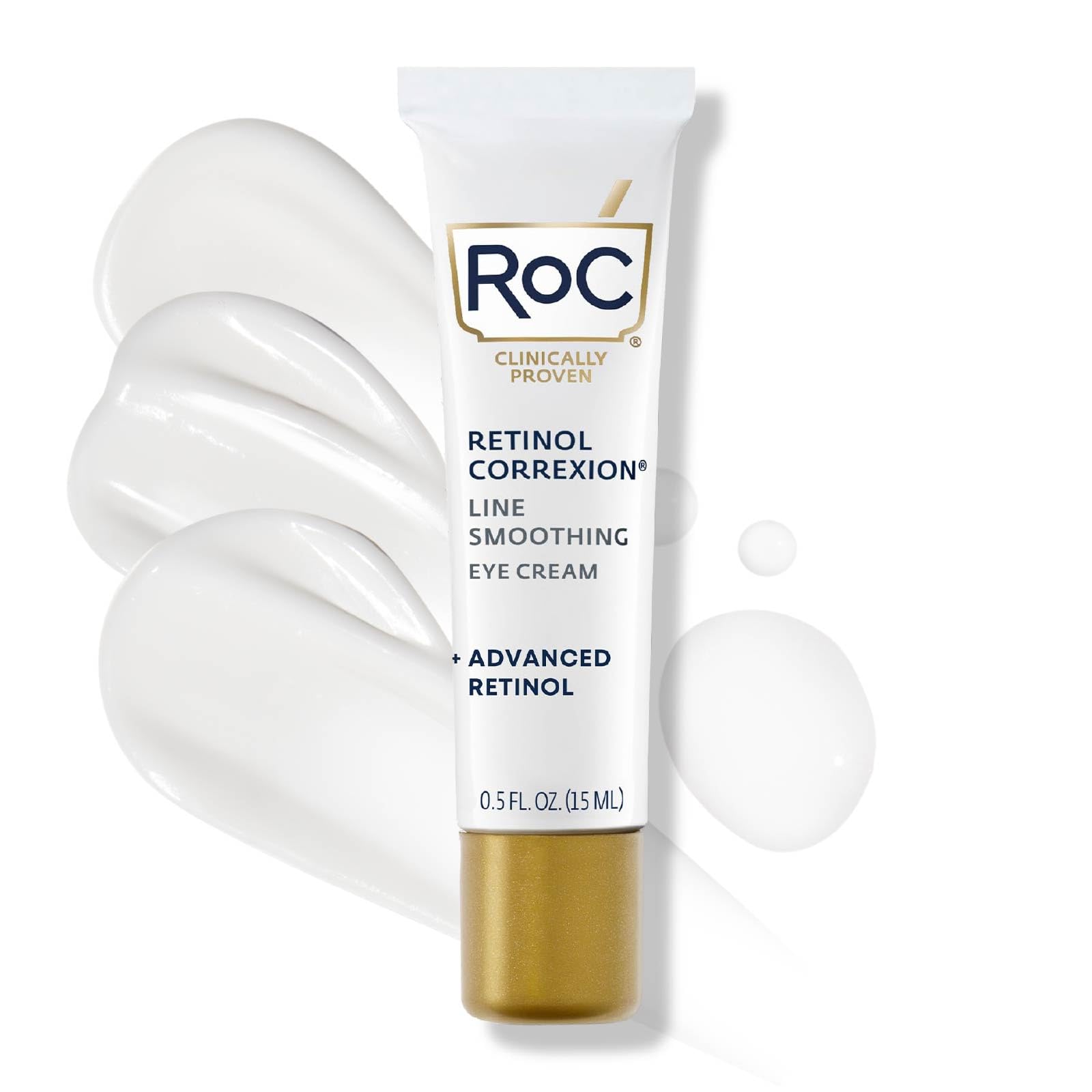 RoC Retinol Correxion eye cream jar close-up for smoother skin around eyes