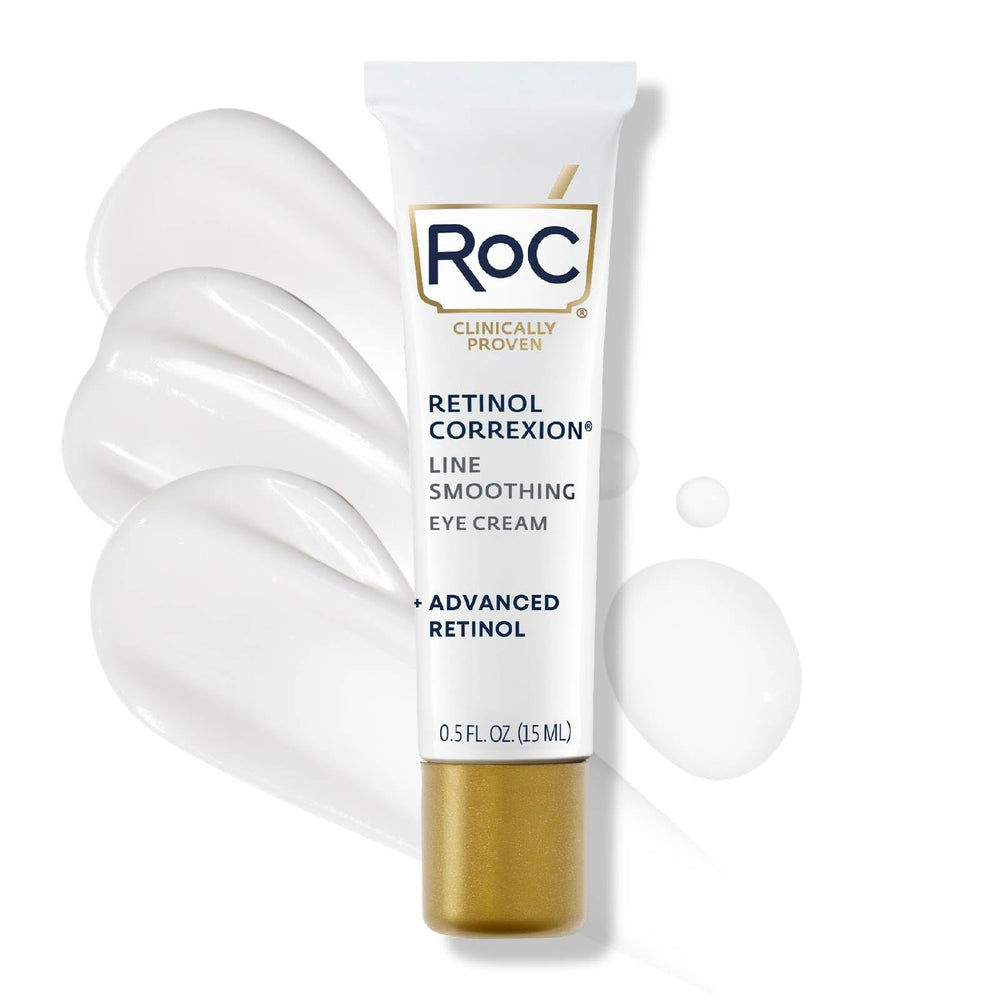 RoC Retinol Correxion eye cream jar close-up for smoother skin around eyes