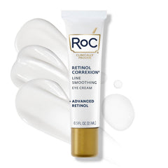 RoC Retinol Correxion eye cream jar close-up for smoother skin around eyes