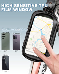 ROCKBROS bike front frame bag hidden earphone hole plus reflective strips boost convenience and safety.
