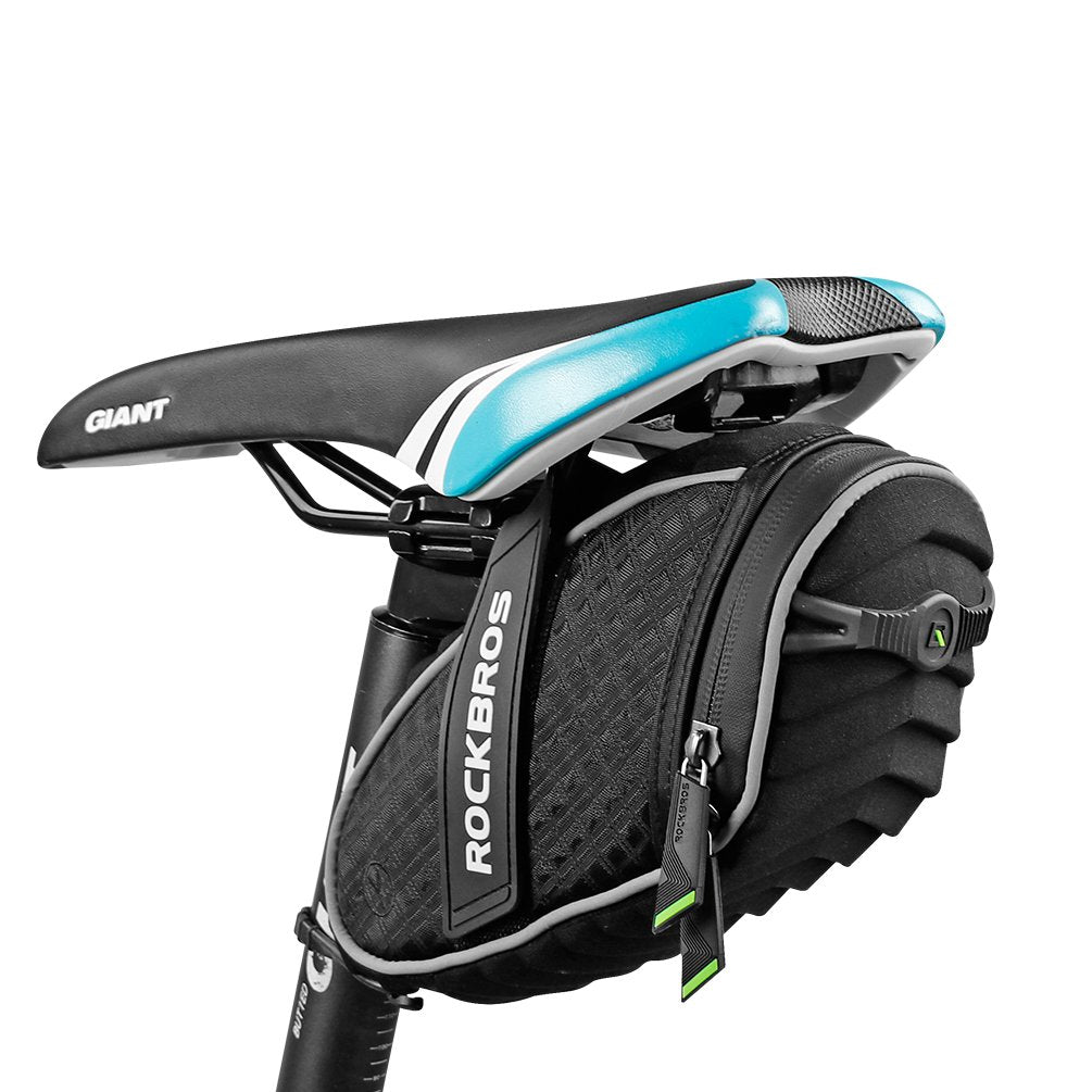 ROCKBROS bike seat bag with 3D shell offers added ride protection.