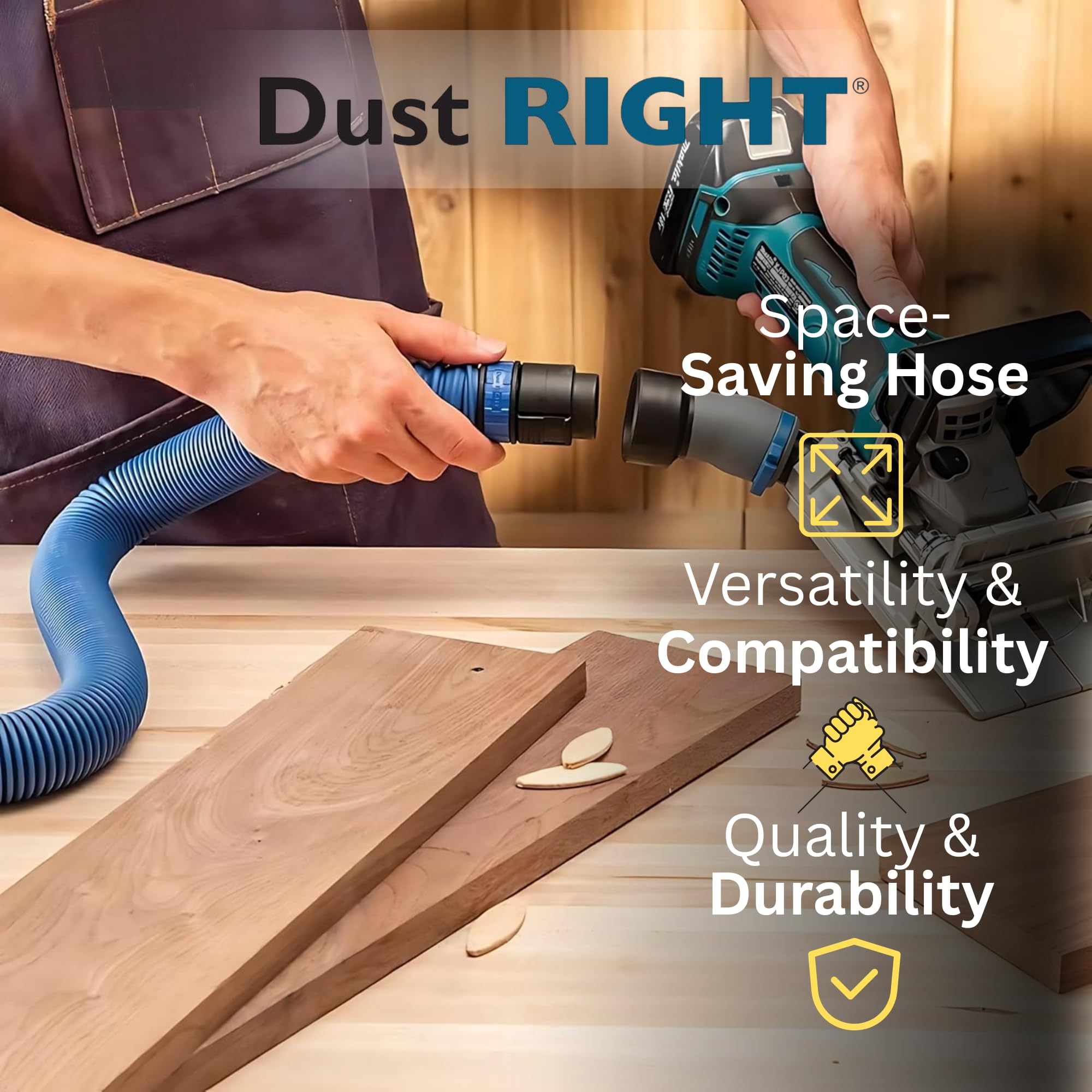 Rockler Click-Connect adapter provides quick secure tool transitions.