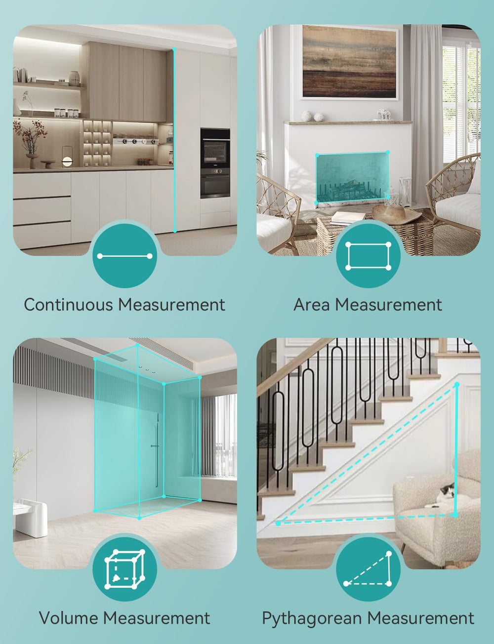 RockSeed area, distance, volume and Pythagorean mode supports quick layouts.