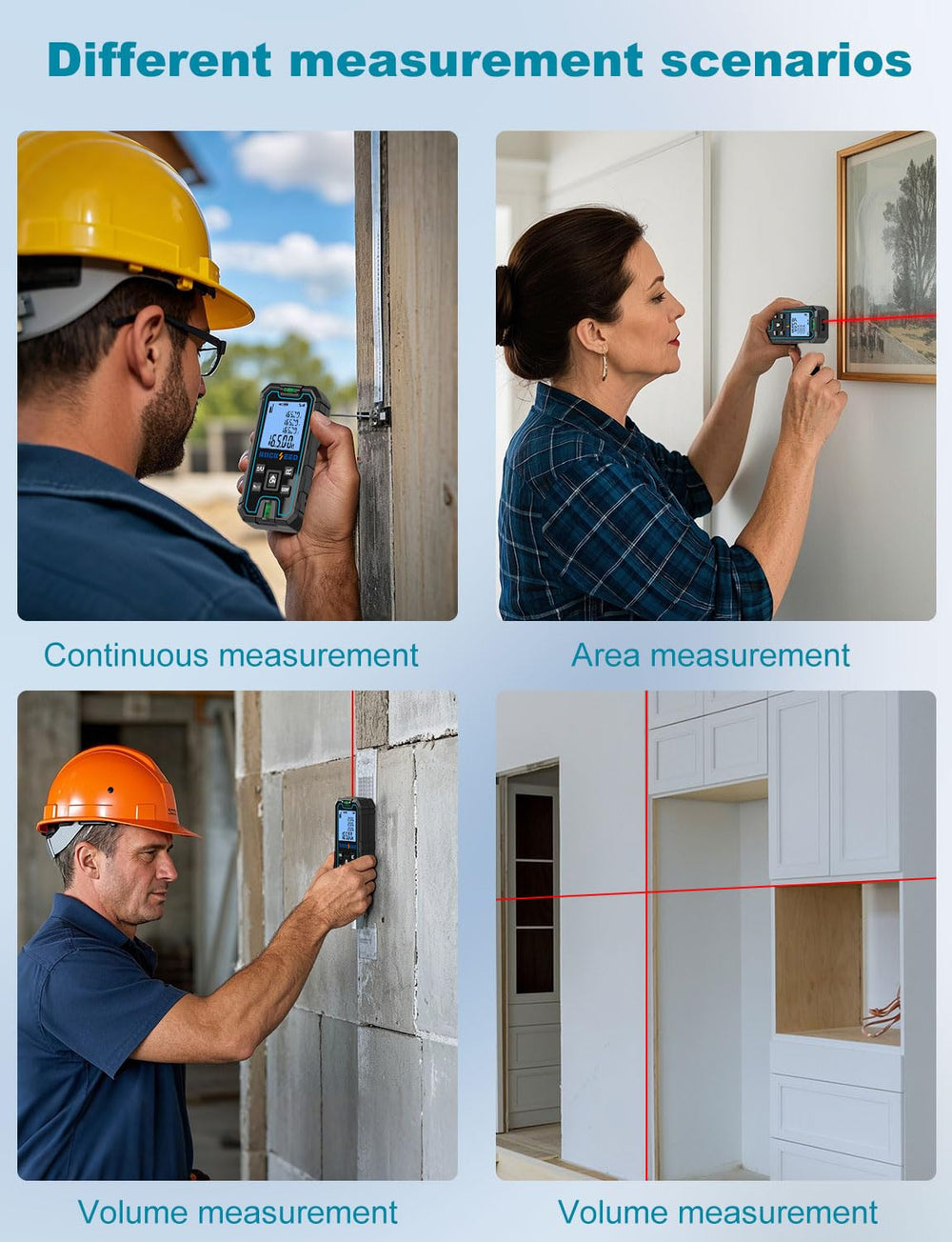 RockSeed Laser Measure memory feature recalls recent measurements for reference