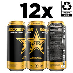 Close-up of Rockstar Original Energy front label showing vibrant artwork.
