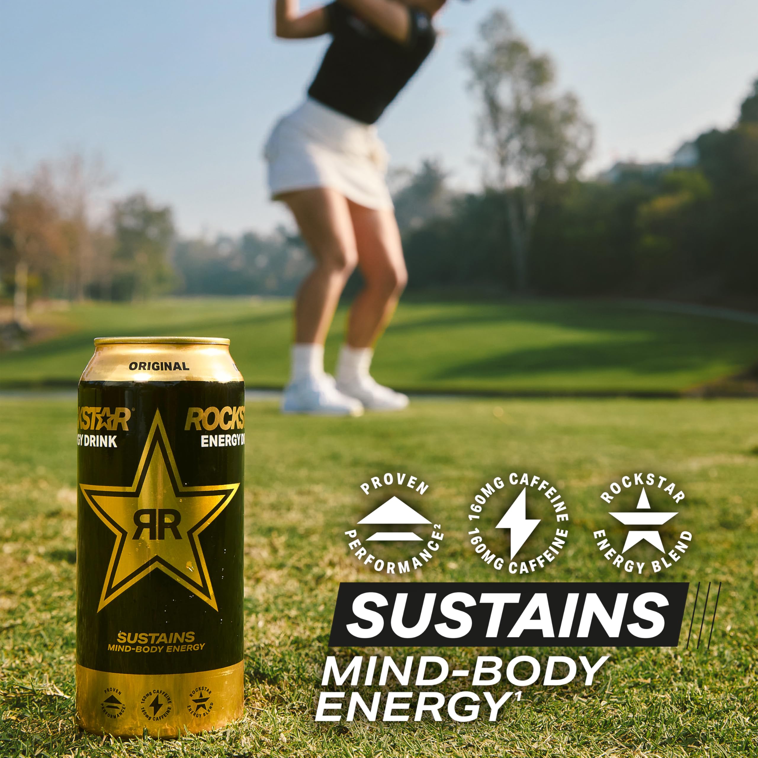 Colorful Rockstar artwork on can captures bold lifestyle branding.