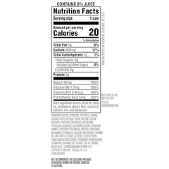 Rockstar Pure Zero Fruit Punch label close-up highlights zero sugar and bold tropical flavor.