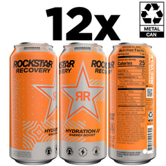Rockstar Recovery Orange pour showing Valencia orange flavor for smooth energy.