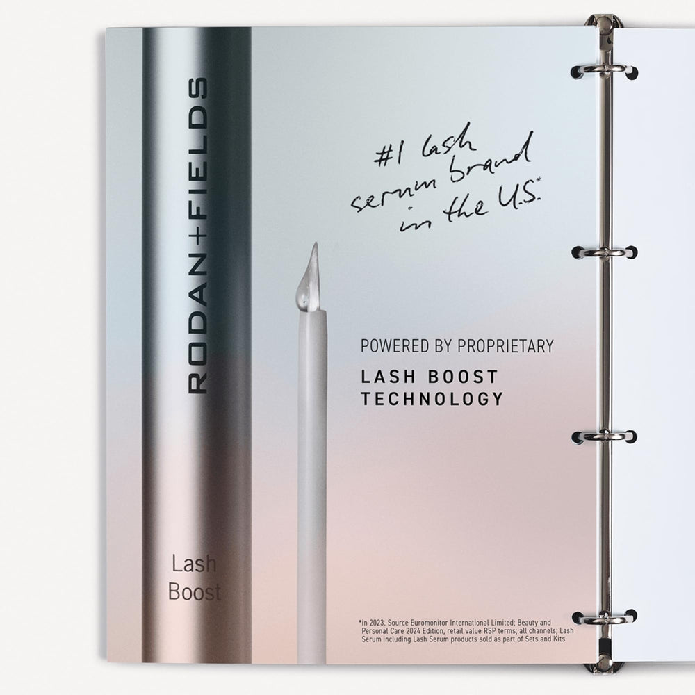 Rodan Fields Lash Boost Serum texture close-up, lightweight and skin-friendly.