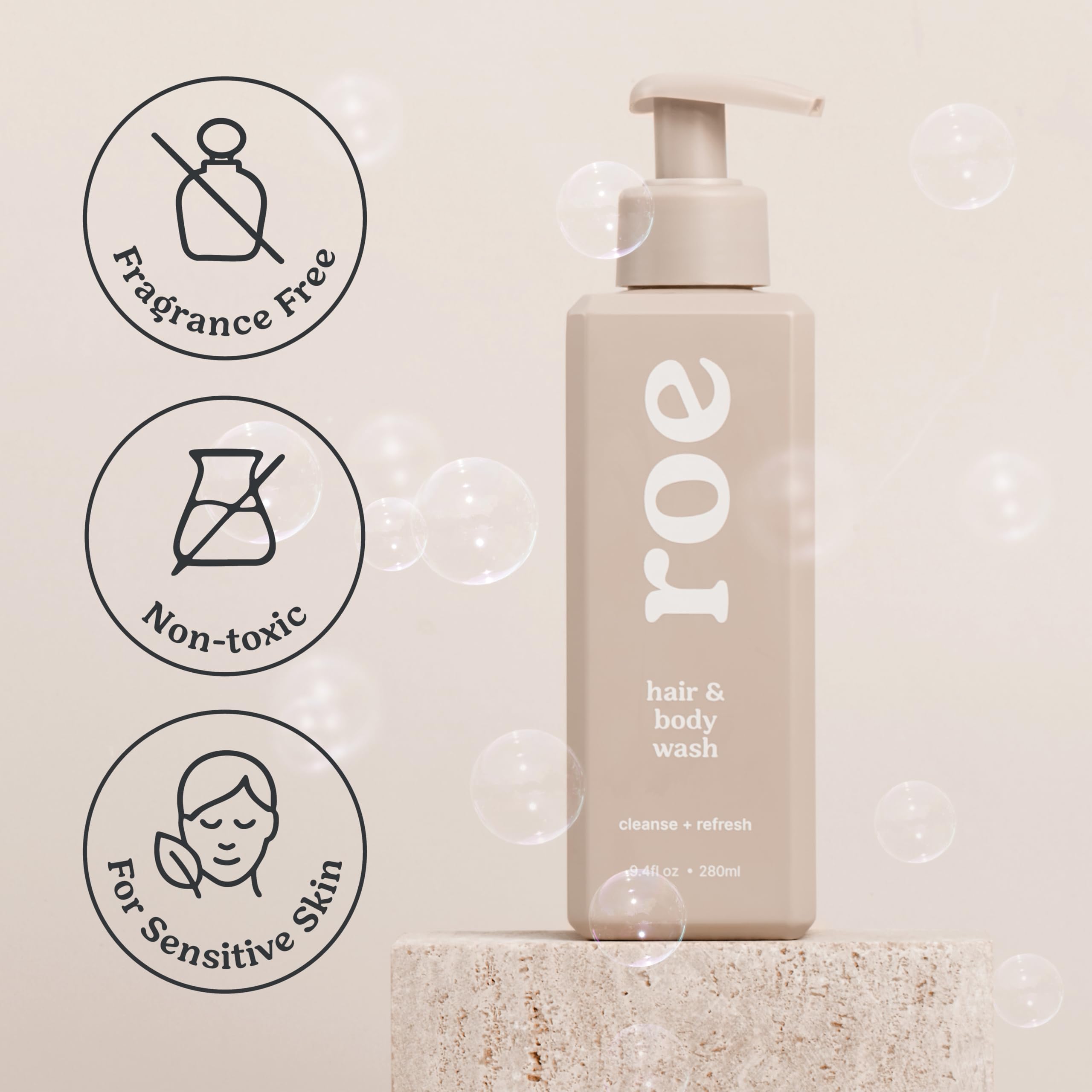 Roe Wellness packaging emphasizes vegan and cruelty-free promise.
