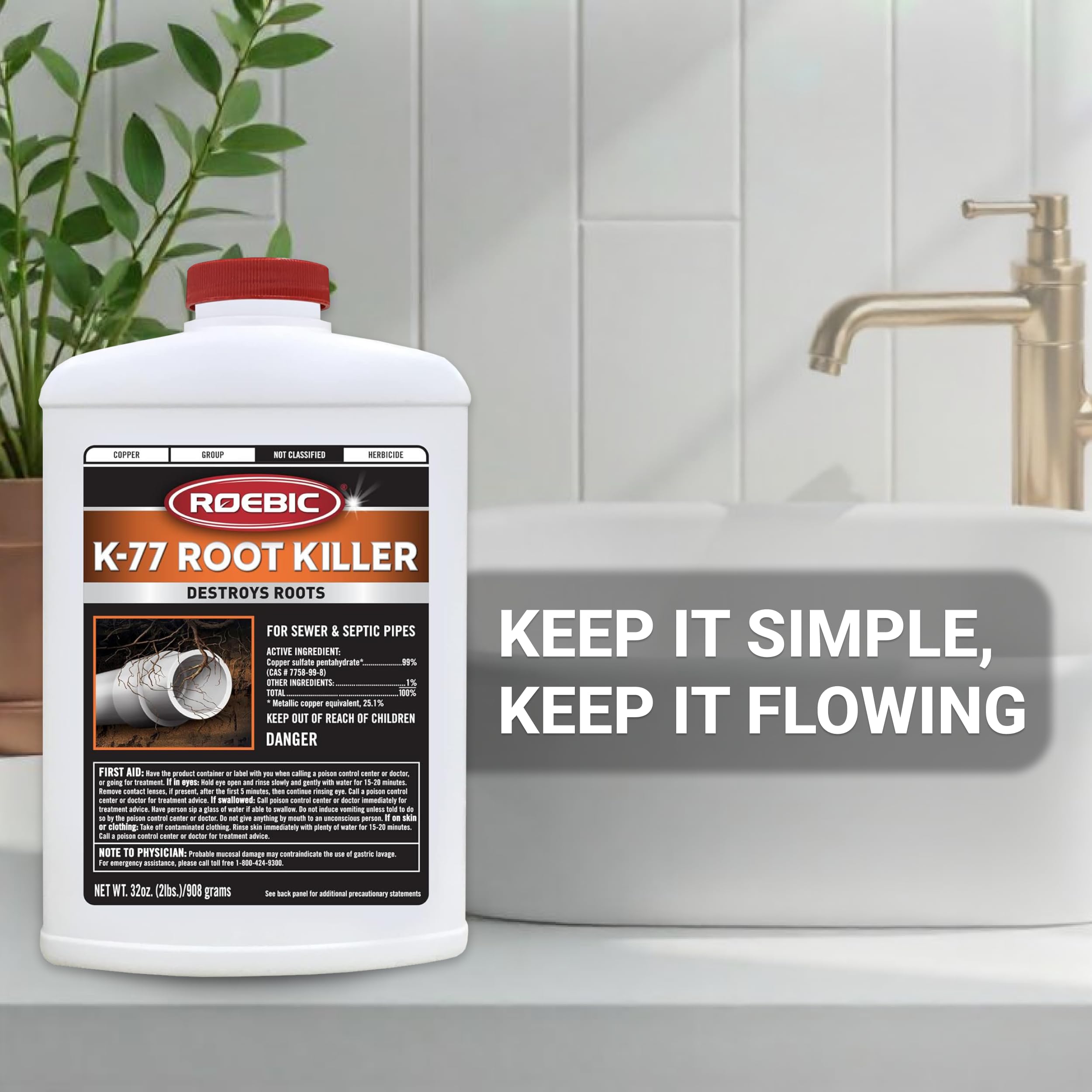 Pipe system with improved drainage after using Roebic K-77.