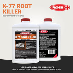 Roebic K-77 granular formula close-up ready to stop root growth.