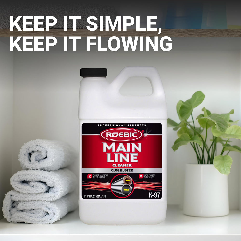 Roebic K-97 solution for low flow toilets to prevent backups