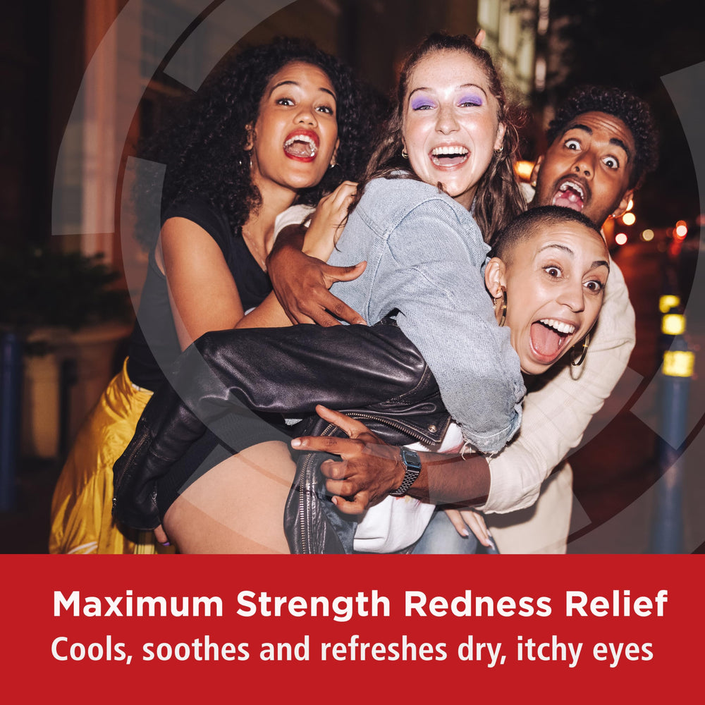 Rohto Max Strength relief drops application for fast red-eye relief.
