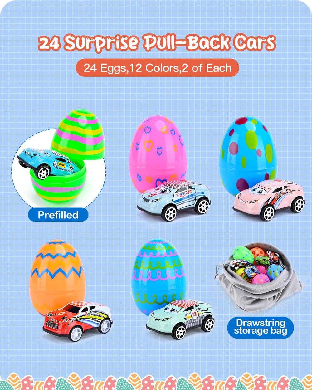 Roicaholy colorful pull-back cars encourage imaginative play and motor skills