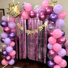 Roimylie metallic pink balloons add sheen for festive celebrations and arch styling.