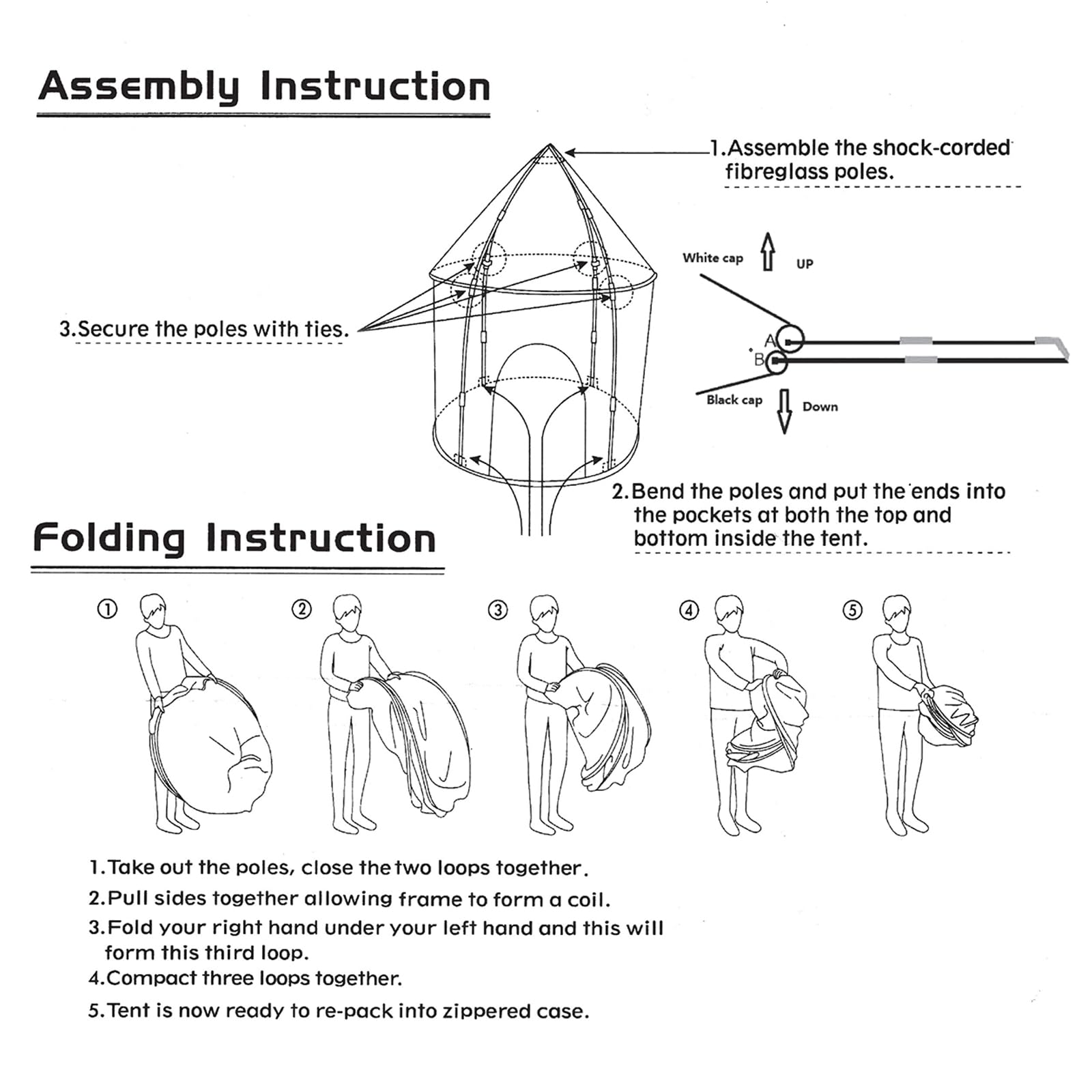 ROIWUIE foldable tent with carry bag for travel and storage.