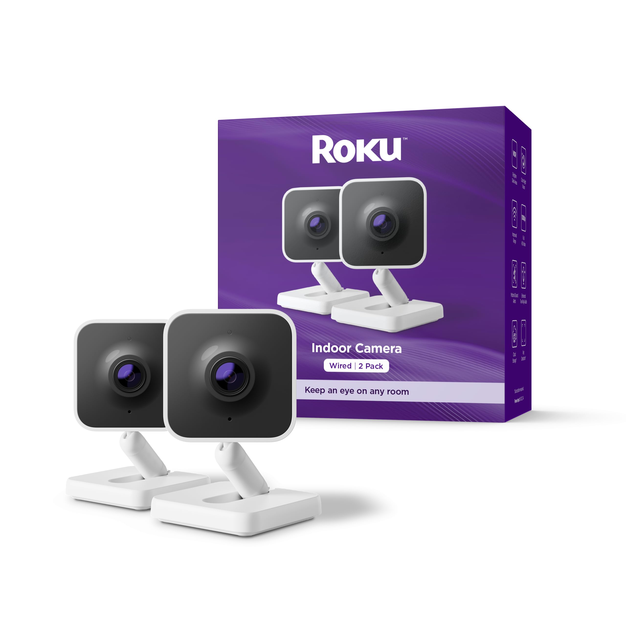 Roku Indoor Camera 2-Pack front door view for monitoring entry points and arrivals