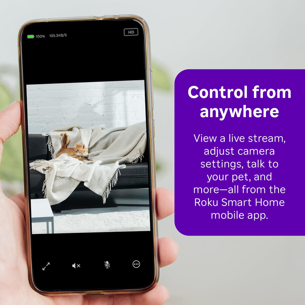Roku Indoor Camera 2-Pack 1080p HD live footage for clear streaming
