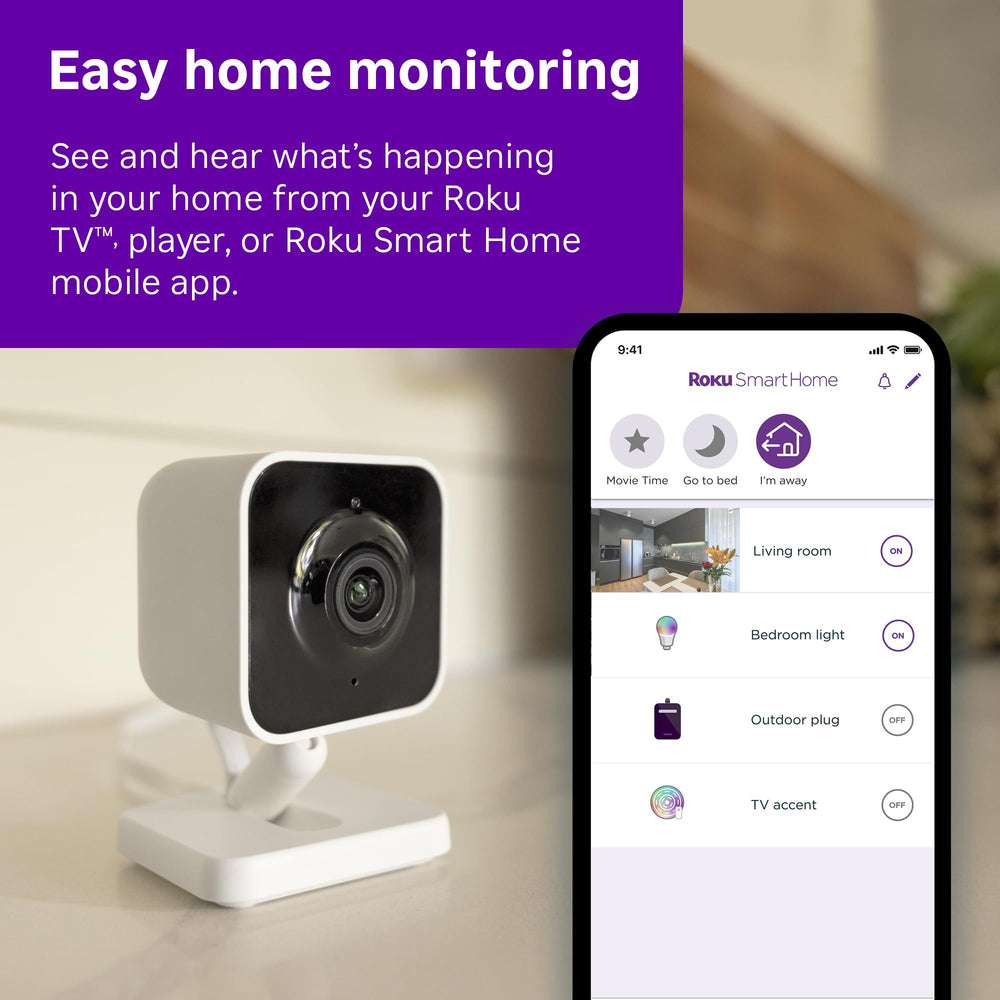 Roku Indoor Camera 2-Pack kids room view for remote monitoring of children