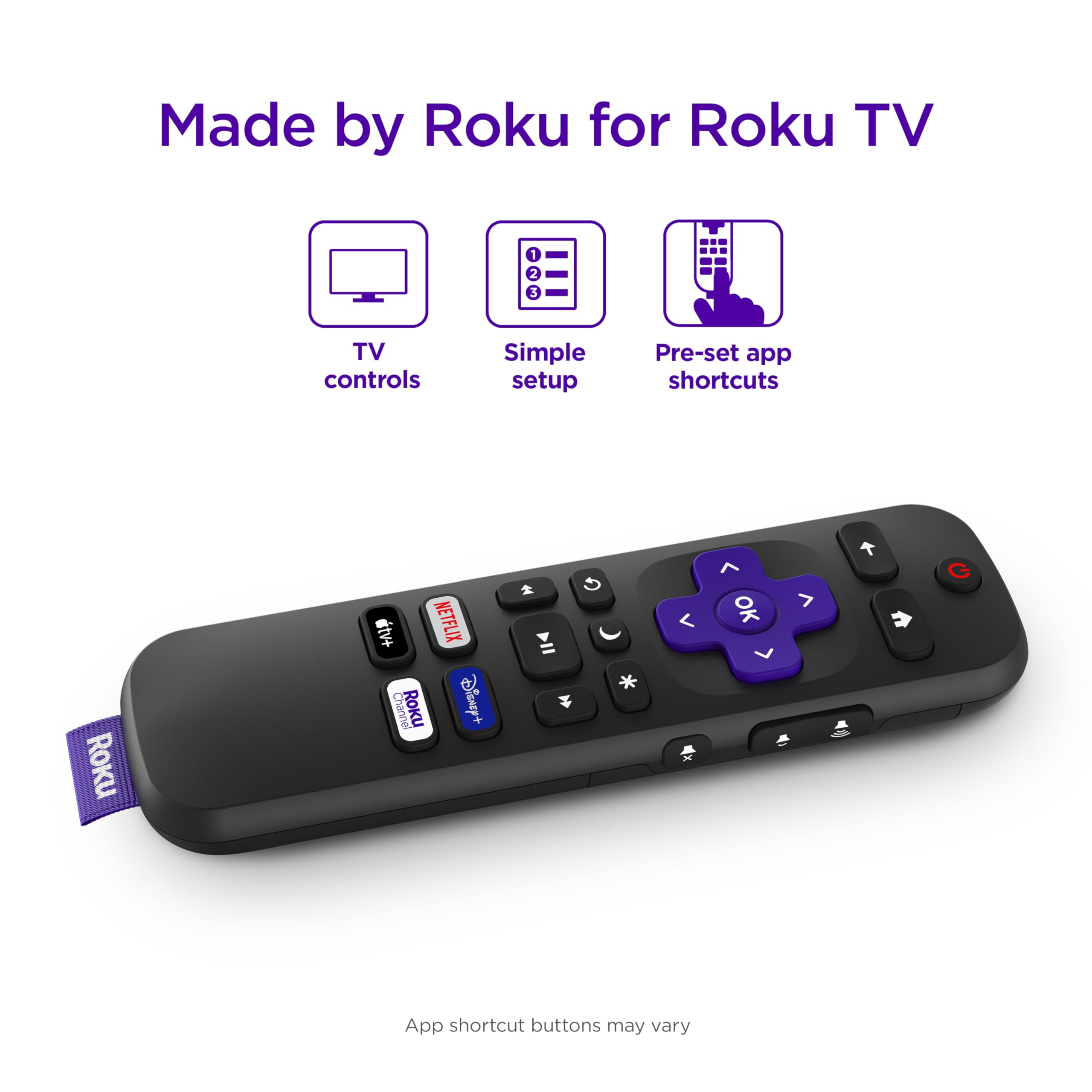 Roku official TV remote in hand facilitates comfortable streaming control.