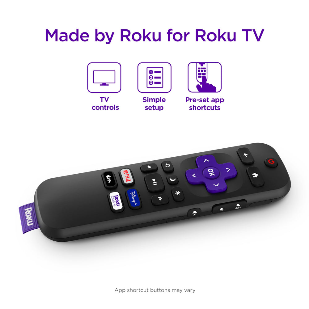 Roku official TV remote in hand facilitates comfortable streaming control.