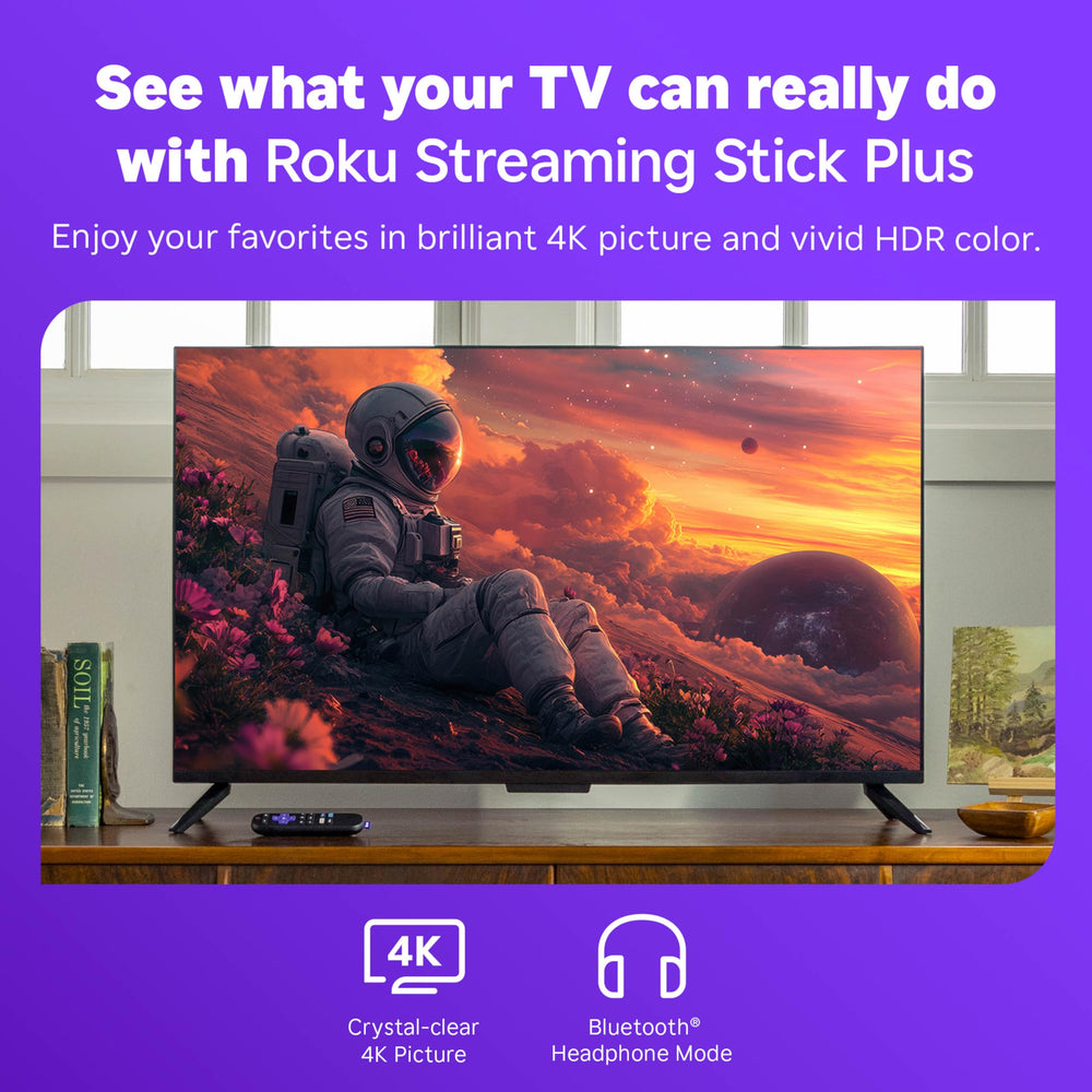 Roku Streaming Stick Plus shows HDR colors for vibrant cinema-like scenes.
