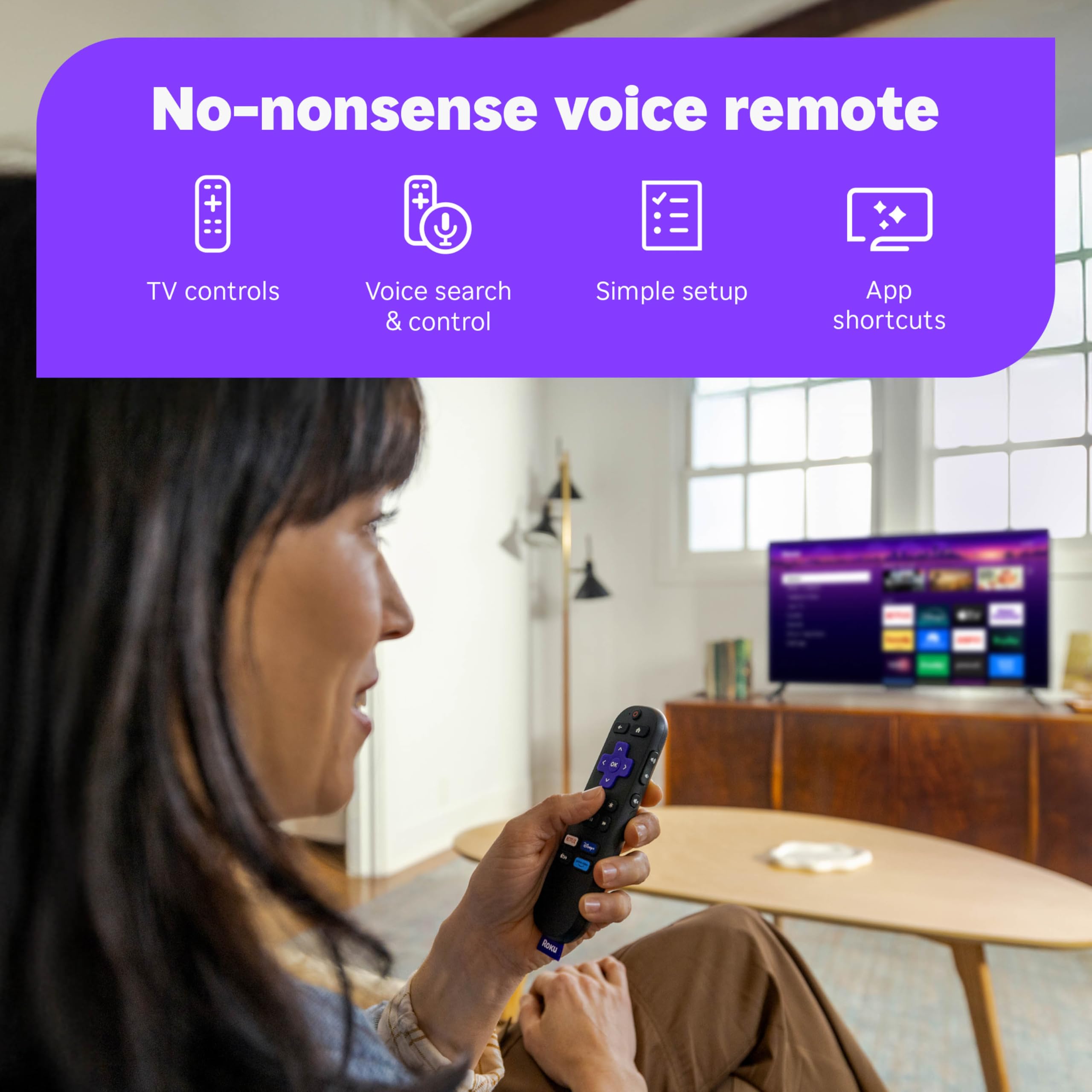 Roku Streaming Stick Plus powers from the TV, reducing clutter.