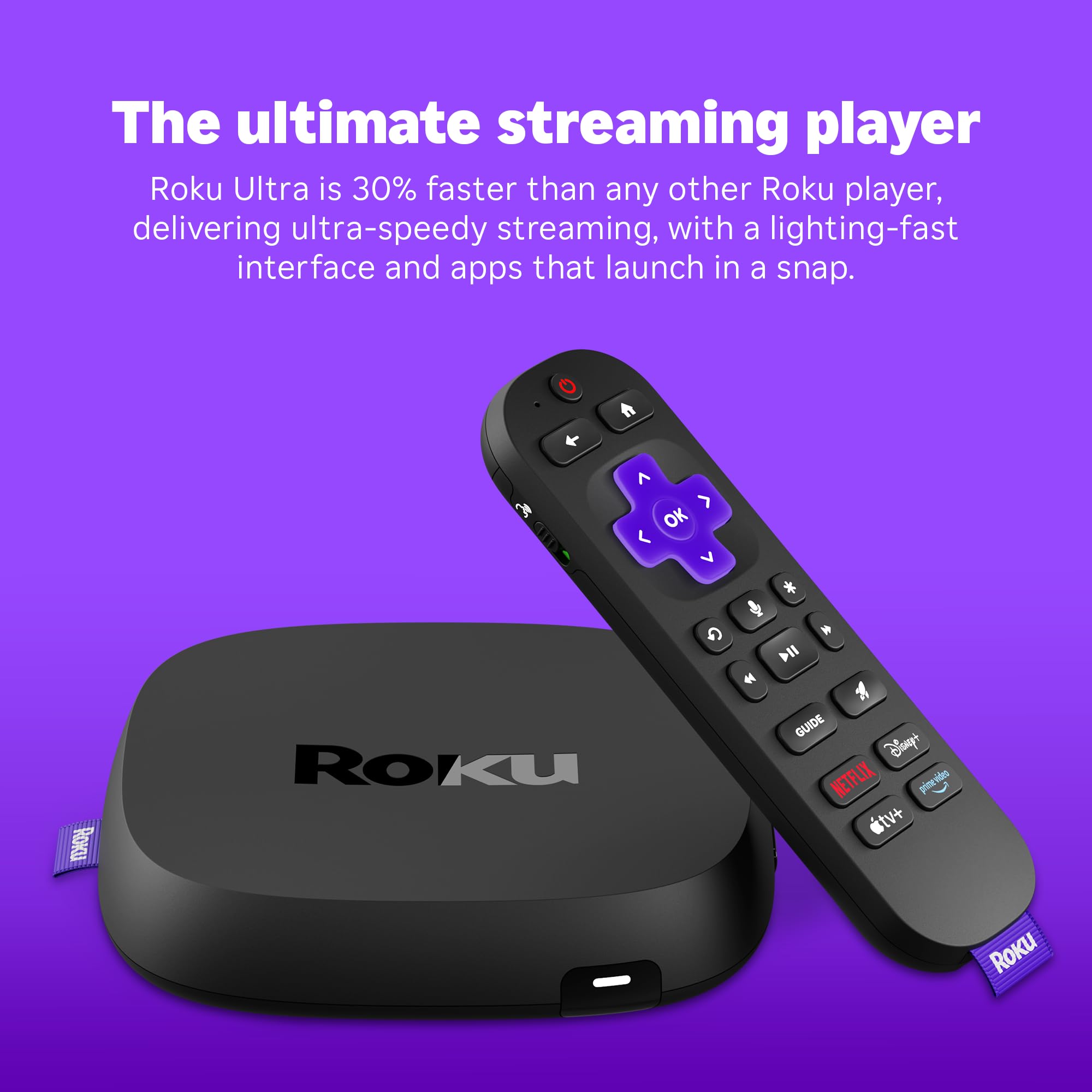 Roku Ultra 4K with HDR10+ and Dolby Vision for cinematic scenes