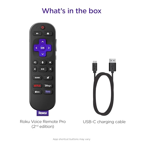 Roku Voice Remote Pro 2nd Edition backlit keys aid night navigation.