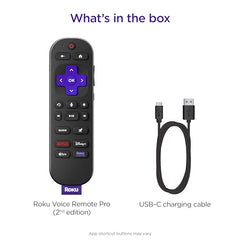Roku Voice Remote Pro 2nd Edition backlit keys aid night navigation.