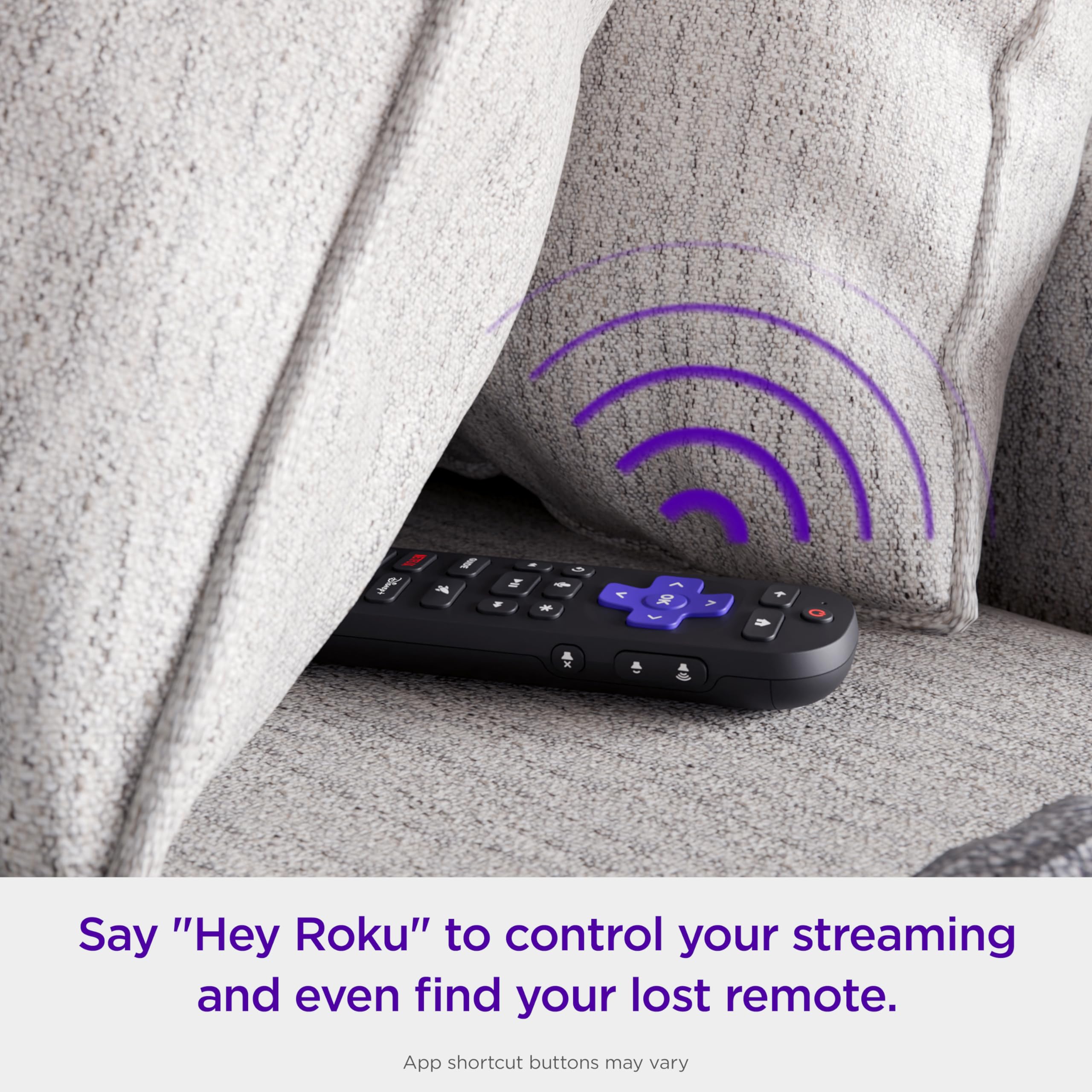 Roku Voice Remote Pro 2nd Edition compact handheld design for one-handed use.