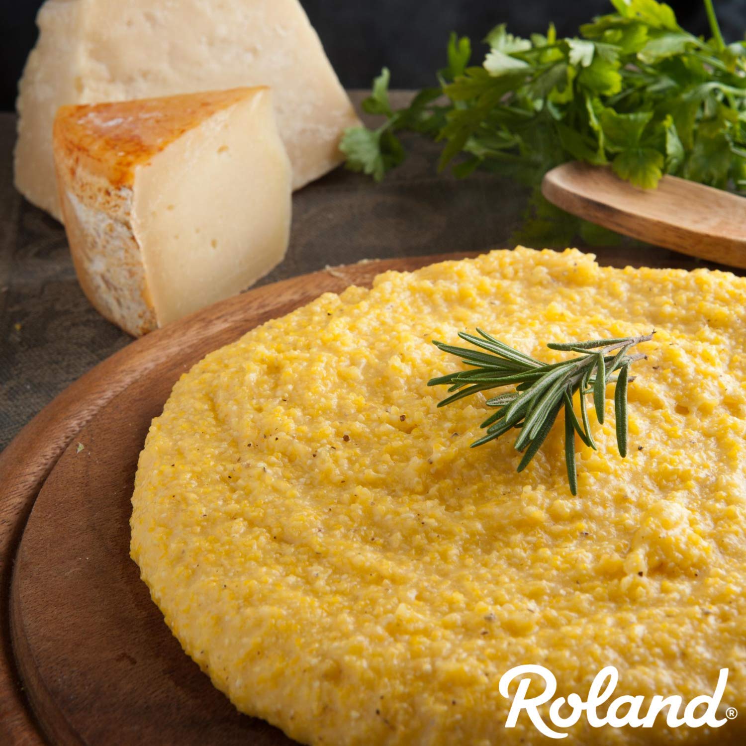 Roland Foods kitchen setup with polenta ingredients for easy meals.