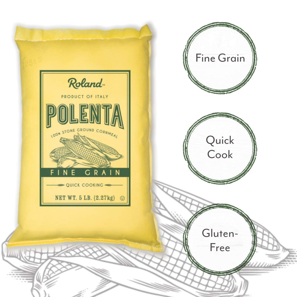 Roland Foods polenta served in a bowl as a side dish.