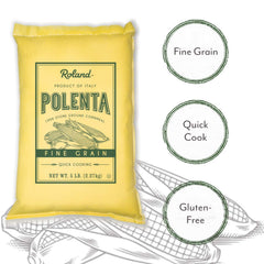 Roland Foods polenta served in a bowl as a side dish.