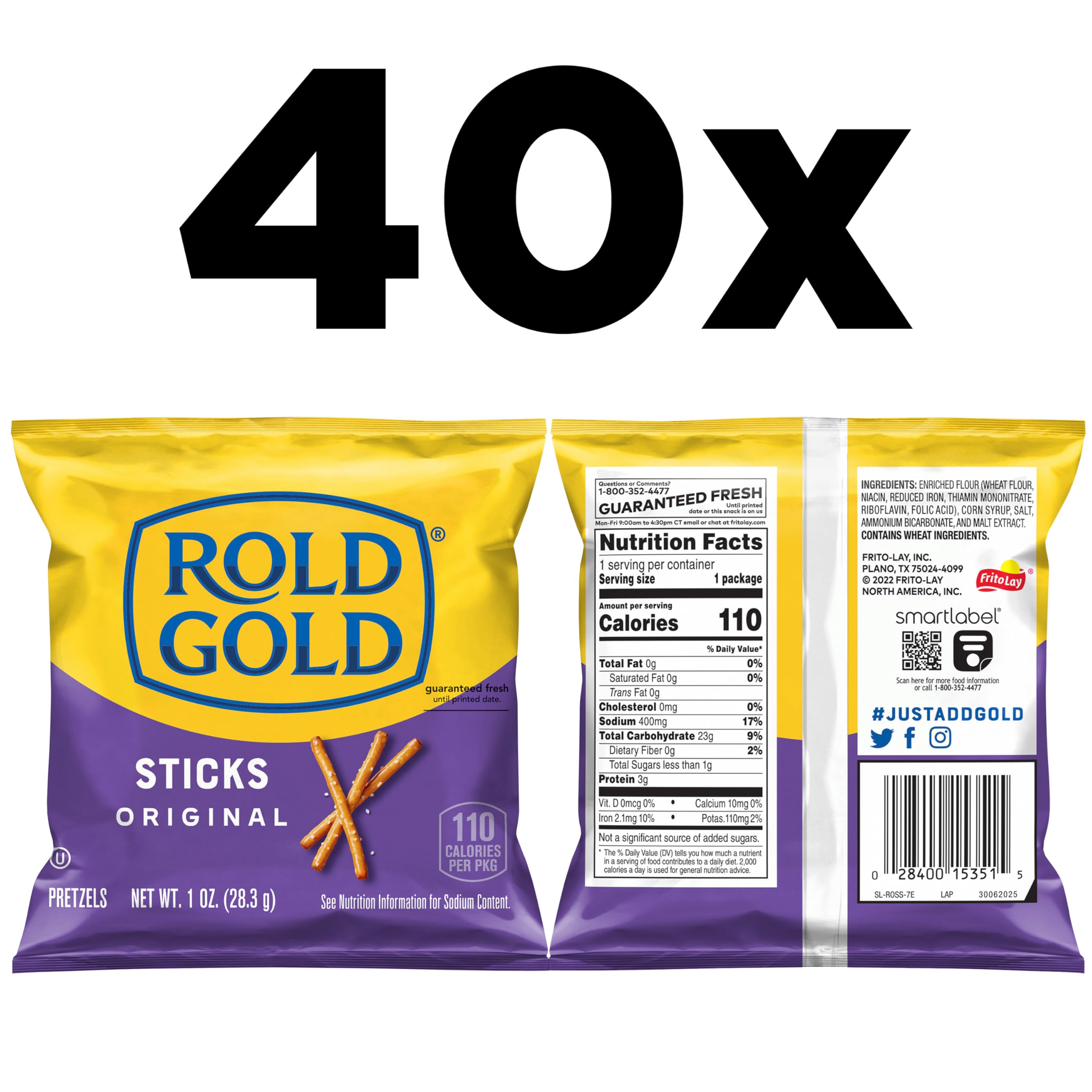 Rold Gold pretzel sticks shown in a snack display with dipping sauces for pairings