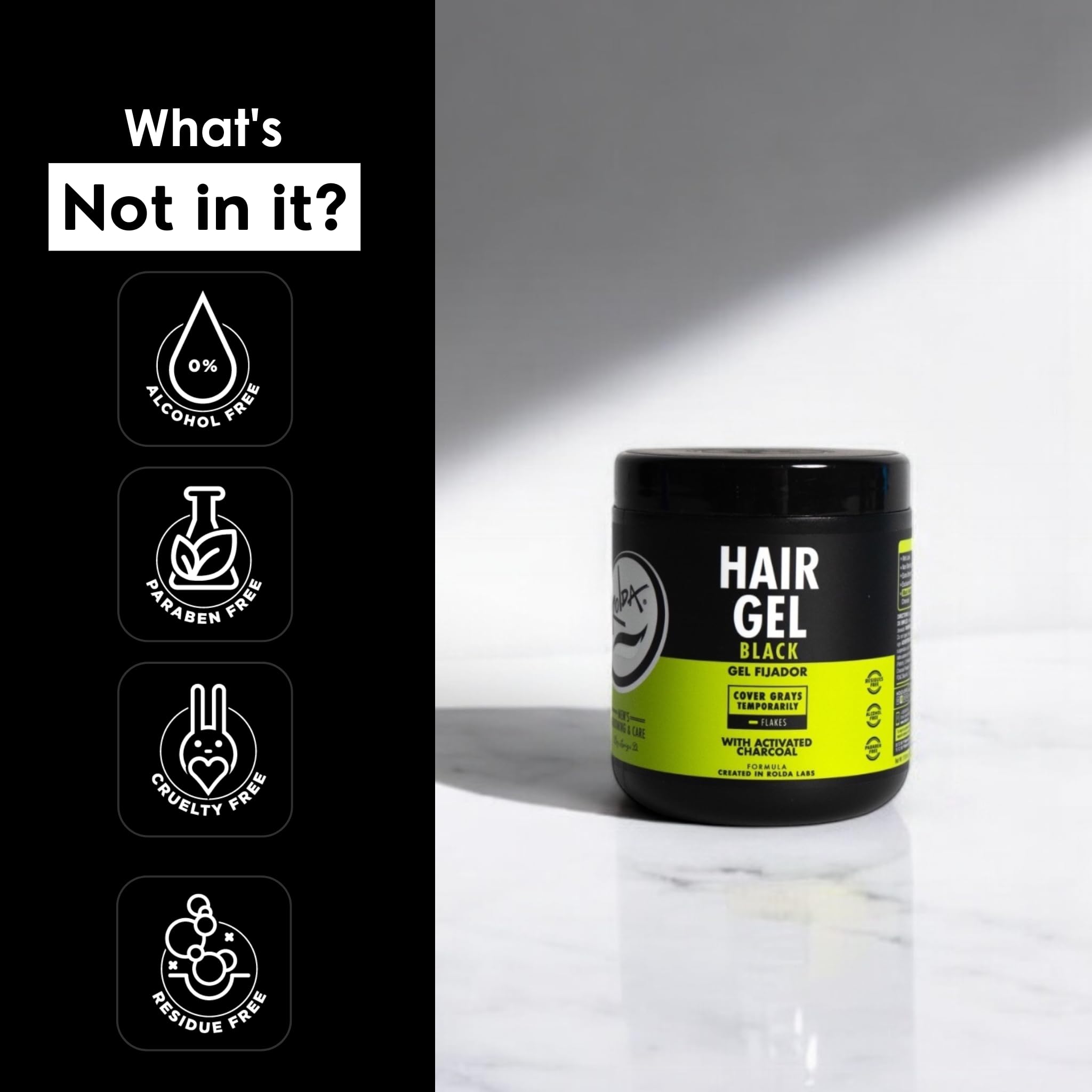 Rolda barber approved branding signals professional grade gel