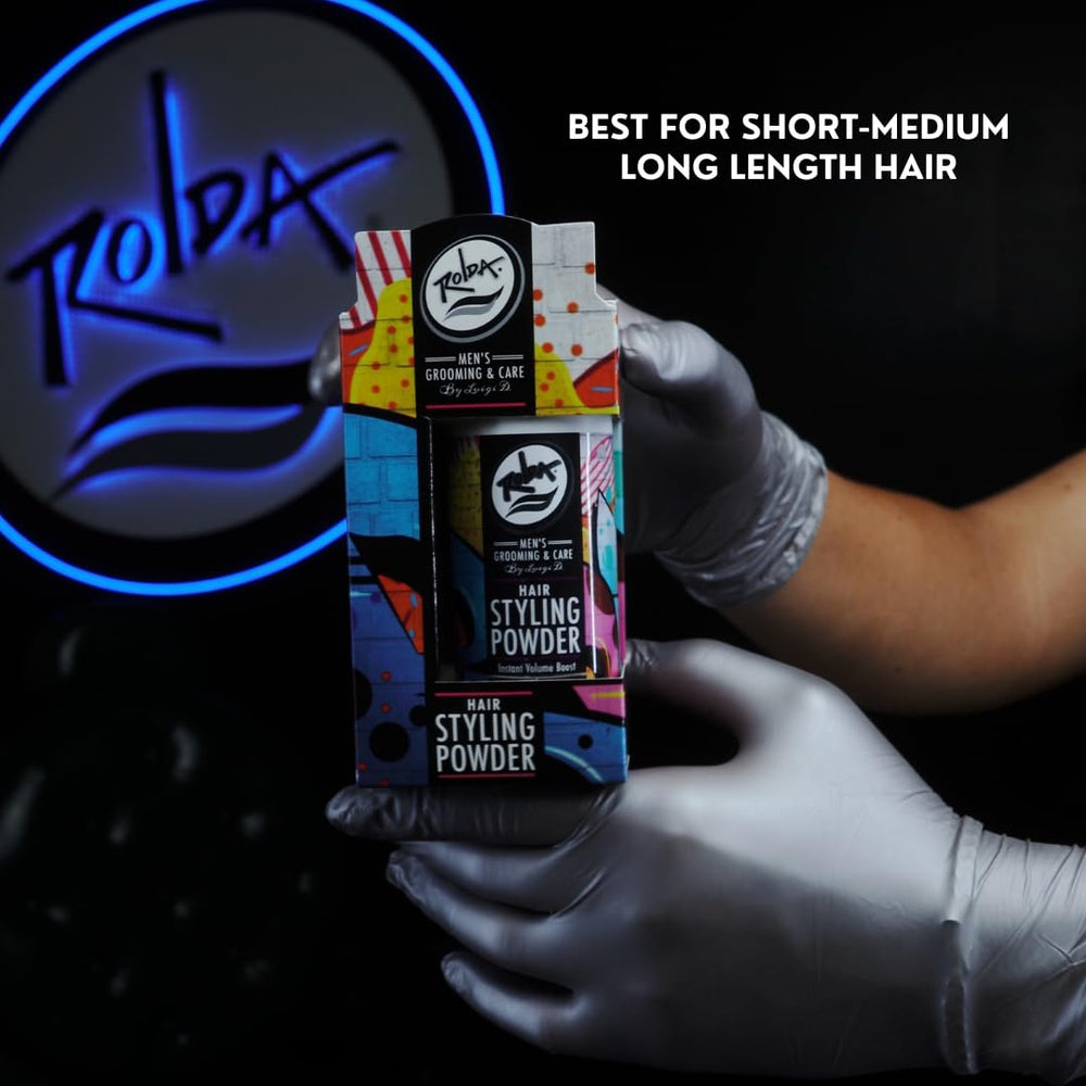 Rolda powder provides visible volume boost for short to medium hair.