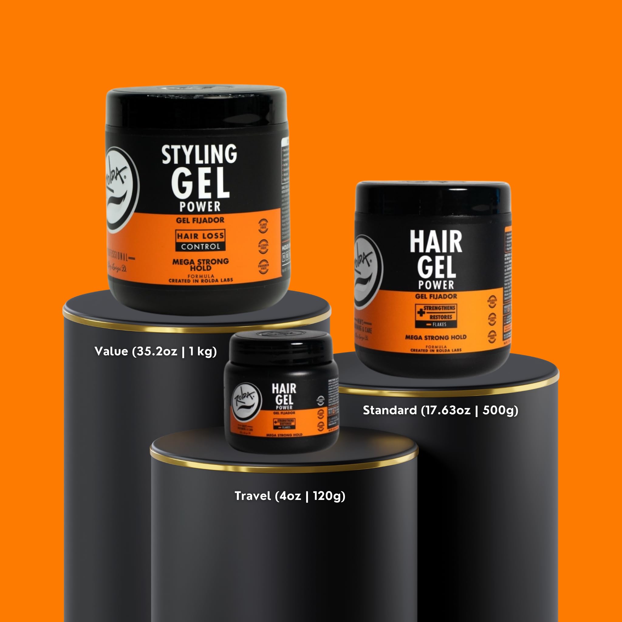 Rolda Power Styling Gel alcohol-free and cruelty-free packaging.