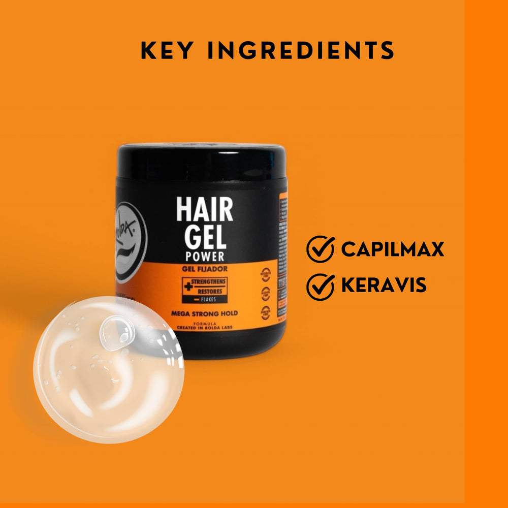Rolda Power Styling Gel ready for spike styling on short hair.