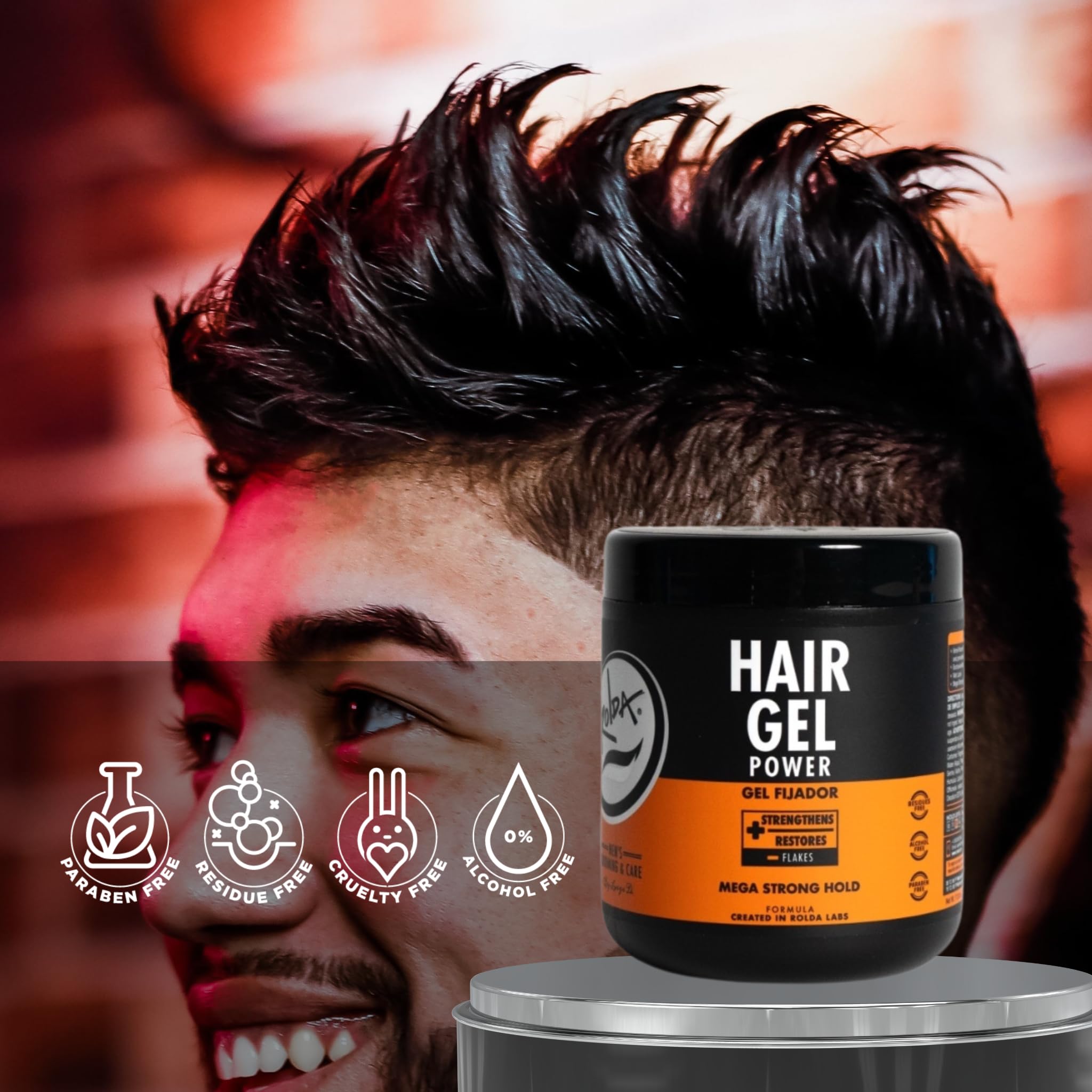 Rolda Power Styling Gel professional quality for home use.