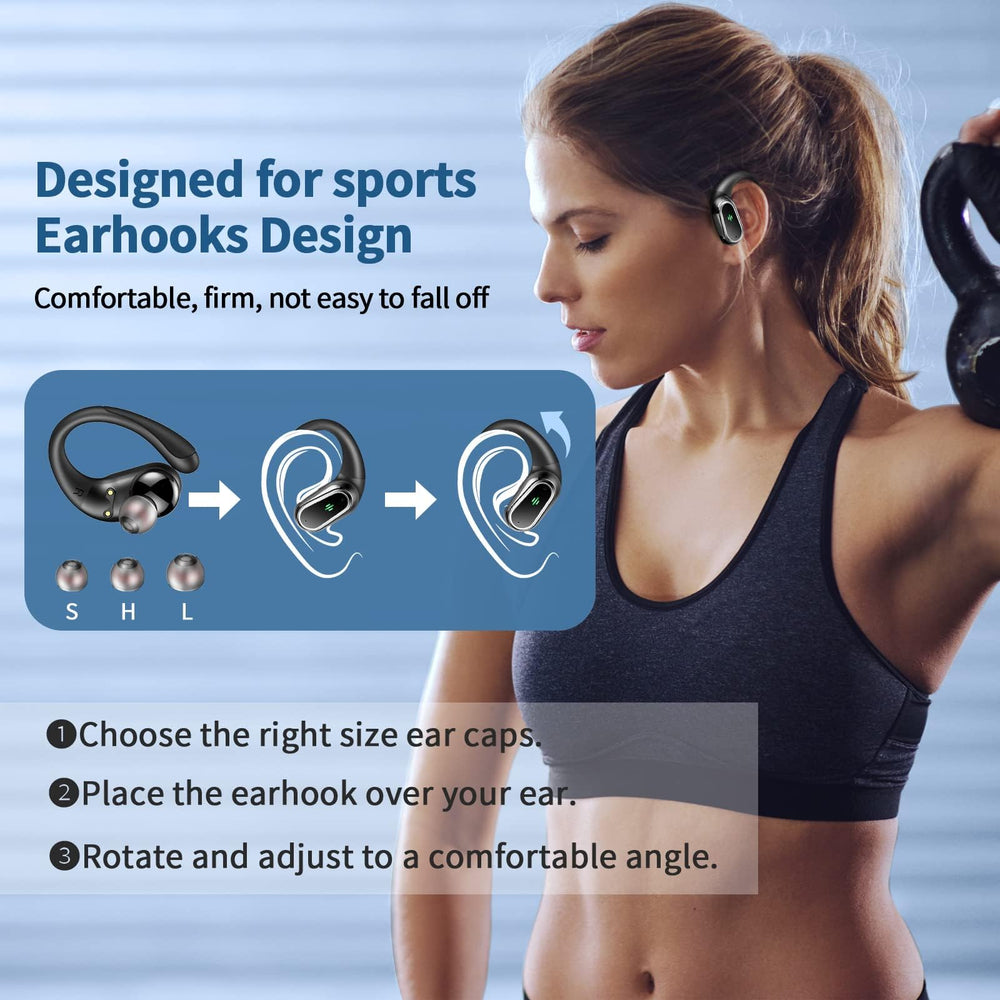 Rolosar IP7 waterproof earbuds resist sweat and rain during workouts