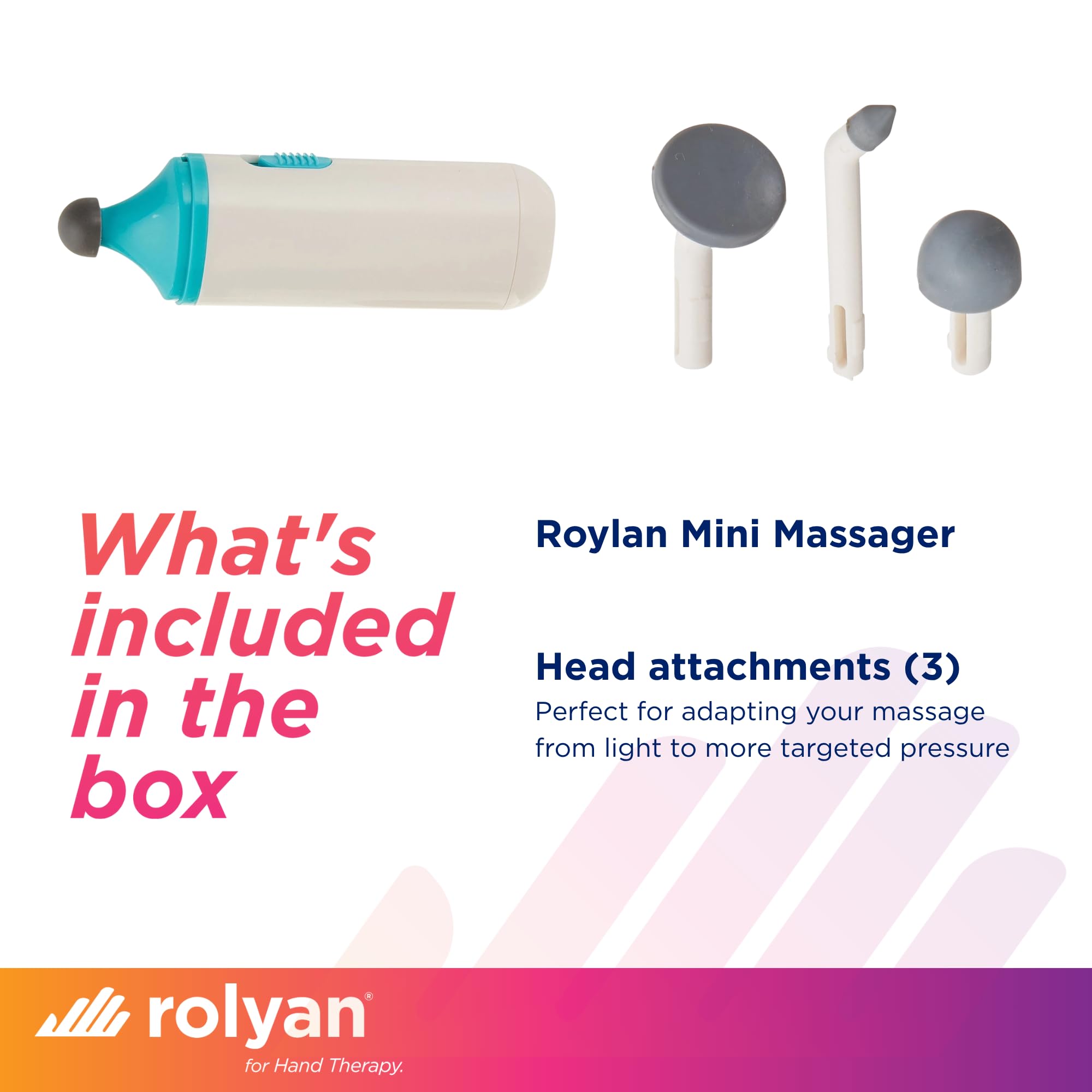 Rolyan Mini Massager round head provides precise muscle release.