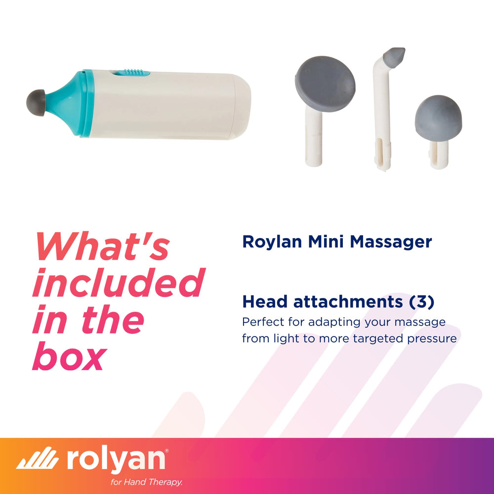 Rolyan Mini Massager round head provides precise muscle release.
