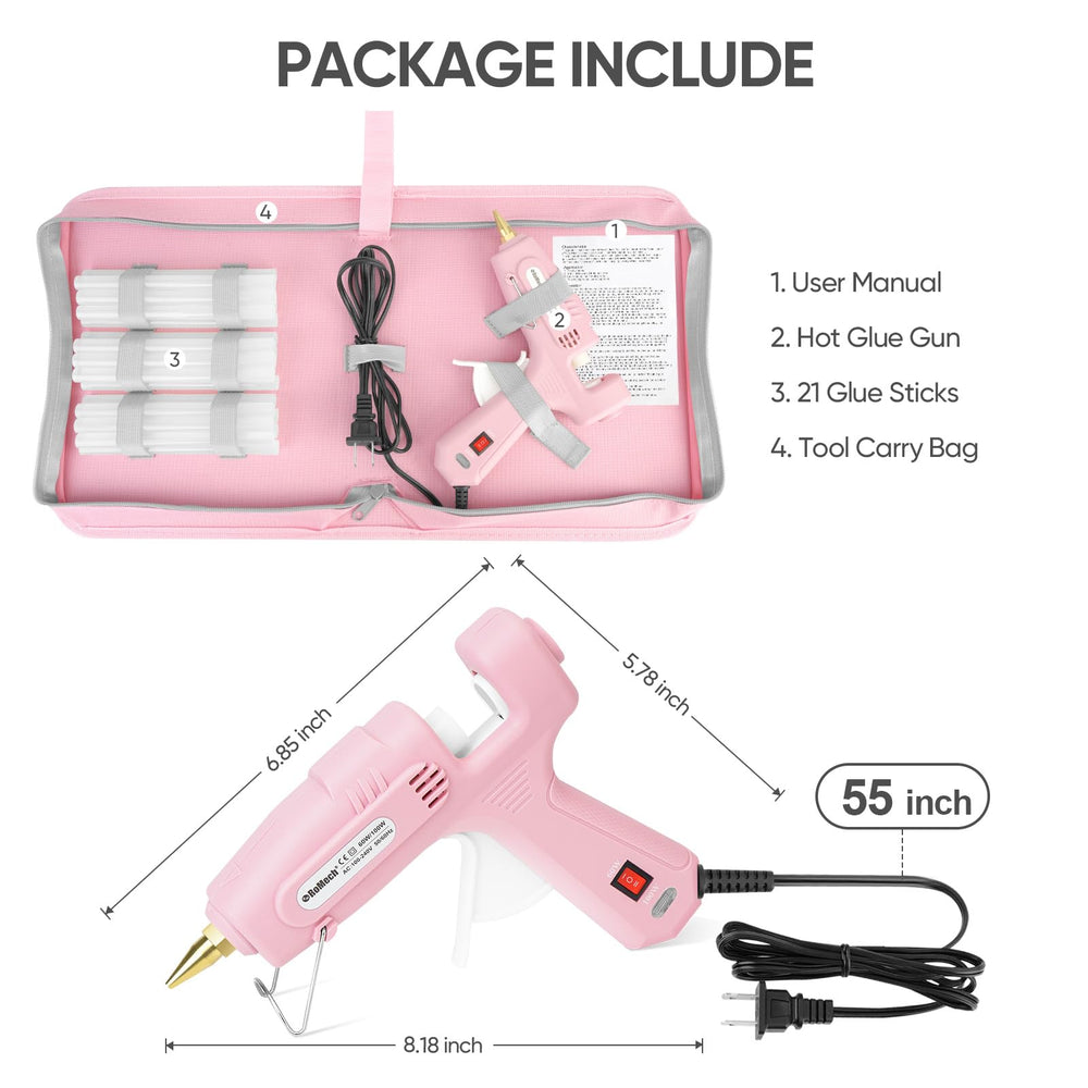 ROMECH premium carry case keeps glue gun and sticks organized
