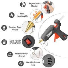 ROMECH hot glue gun with copper nozzle for smooth heat distribution and clean joints.