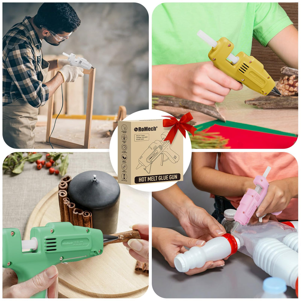 ROMECH glue gun in use on a craft project for DIY tasks