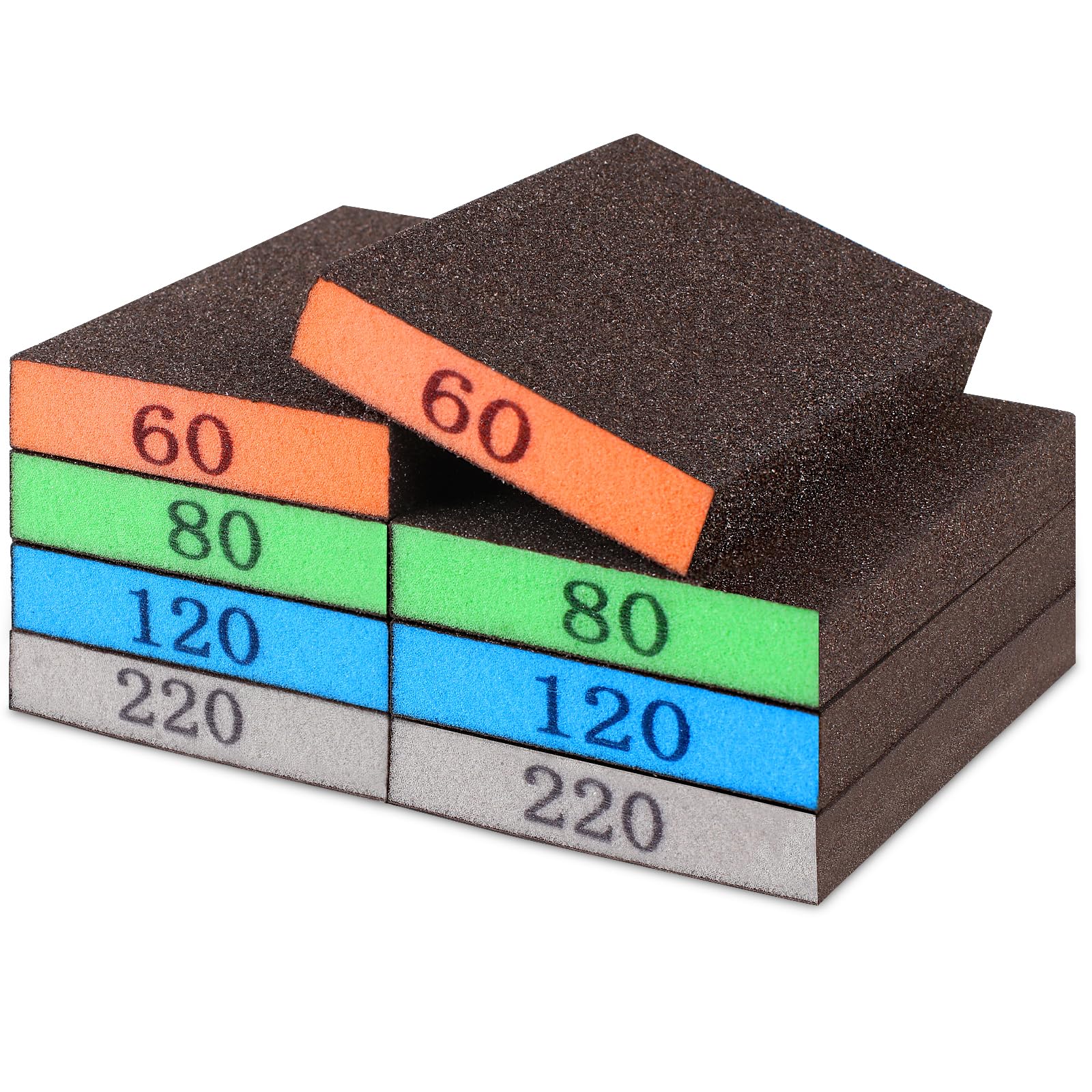 Romeda 8-pack sanding block 60 grit orange for rapid shaping on wood